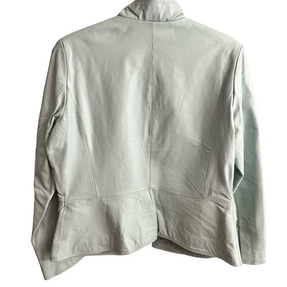 Chadwicks Mint Green Green Leather Jacket Size 14 - Picture 14 of 16